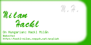 milan hackl business card